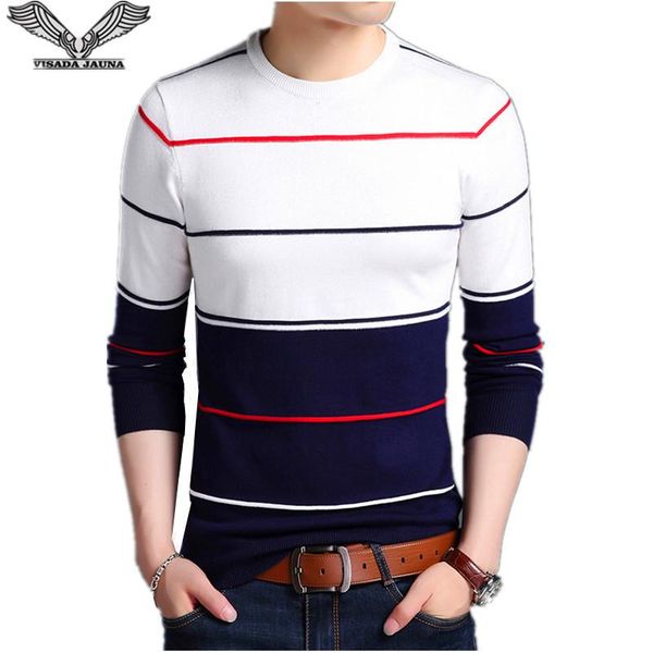 

visada jauna 2017 casual winter men sweater o-neck fashion mens sweaters 4xl knitting sweaters men pullover n6602 s917, White;black