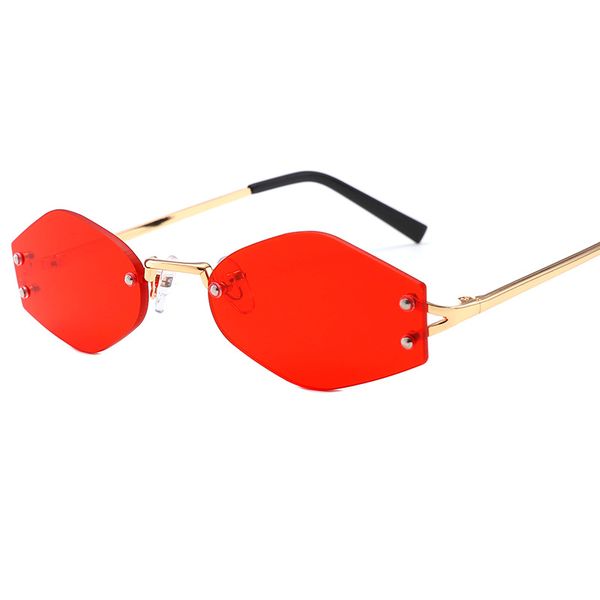 

sun glasses rimless pc metal fashion ocean sunglasses frameless leg small frameanti-reflection mirror reflection, White;black