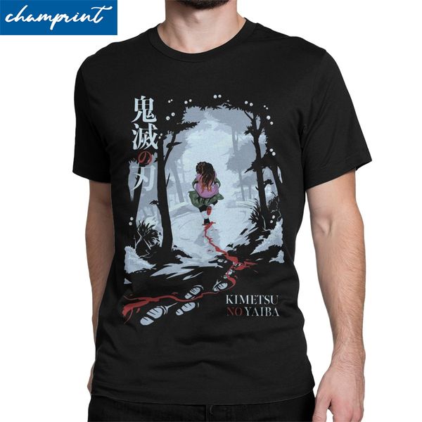 

смешные kimetsu нет yaiba t-shirt мужчины круглый воротник футболки demon slayer аниме demon клинка с коротким рукавом тис плюс размер одежд