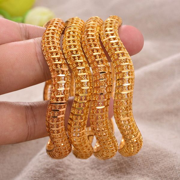 

annayoyo 24k fashion 4pcs/lot gold color bangles for women african bride bracelet jewelry gifts, Black