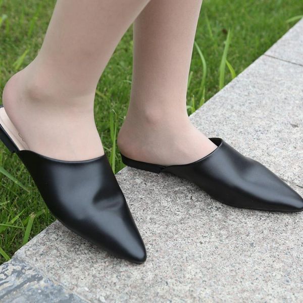 

тапочки заостренным chaussures femme платформы половина обновления сандалии женщин сандалии флип-флоп тапочки обувь женщины 2020 лето, Black