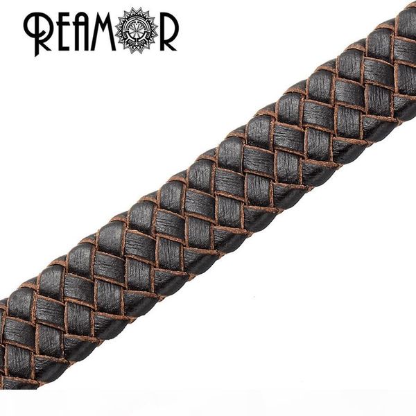 

reamor 10*3mm flat wide genuine leather ropes cords fit necklace bracelet diy jewelry making findings, White;red