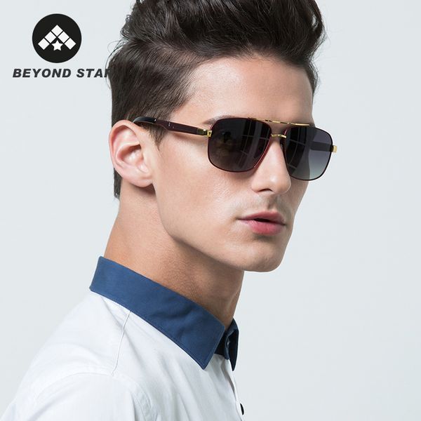 

beyondstar metal frame anti-reflective mens sunglasses square polarized sunglasses 2020 glasses for driving ar1907, White;black