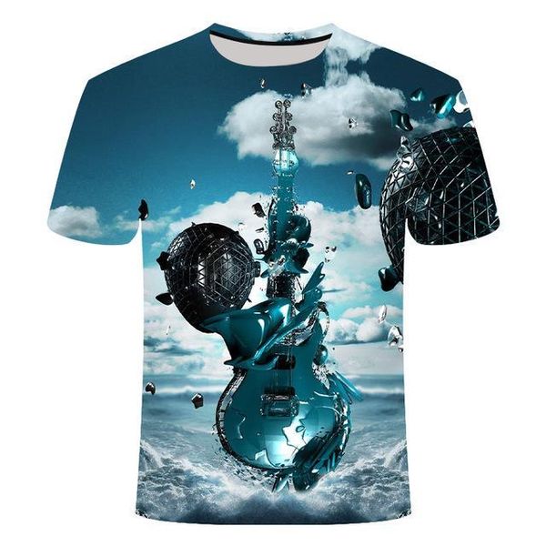 

european and american men 3dt summer printing color block 3d 3d print shirts plus size comics plus size men clothing