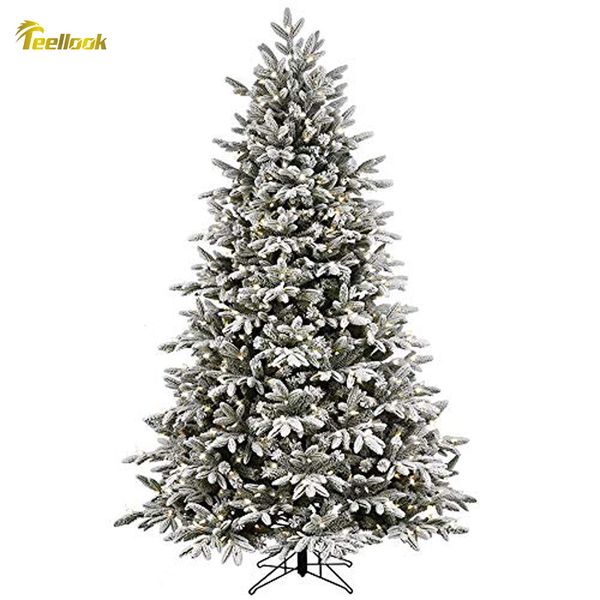 

teellook 1.2m/3.0m snow christmas tree pe+pvc material led light source new year christmas l home decoration