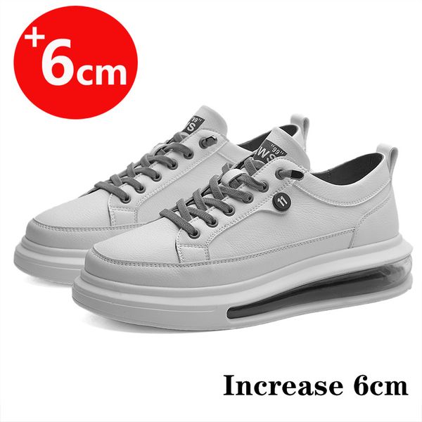 

men sneakers elevator shoes height increasing elevator shoes casual sport tall man 6cm white sneakers, Black