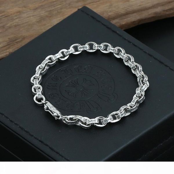 

совершенно новый 925 старинного ювелирных изделий из серебра антикварного серебра американских европейской ручная цепи браслеты дизайнер свя, Black