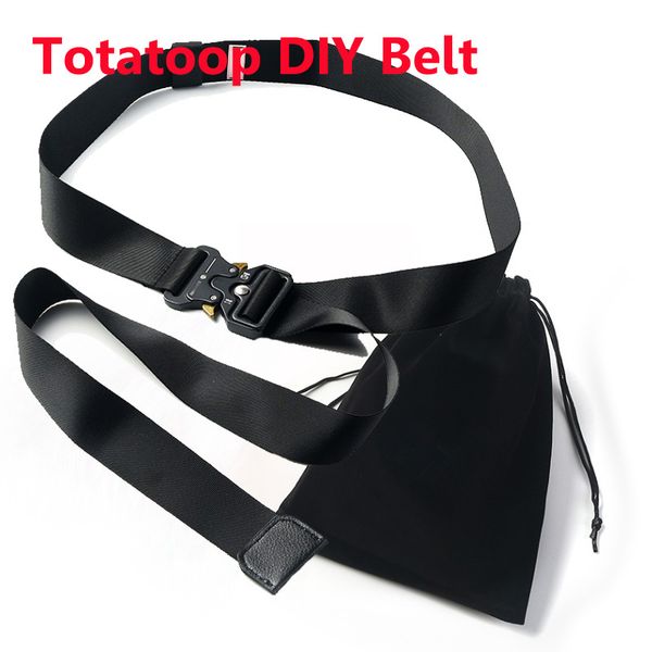 

totatoop diy hip hop belt mens military outdoor multifunctional training strap ceintures hip pop men decorative off belt, Black;brown