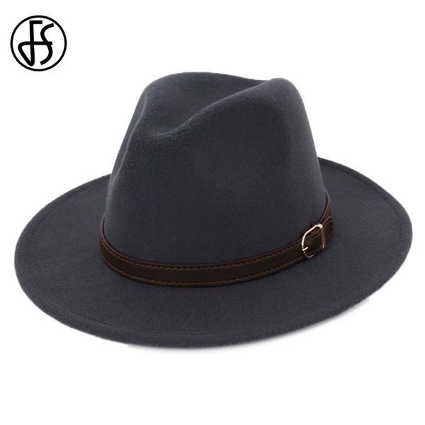 

fs fairm fedora hats для мужчин женщины хлопок серый черный широкий brim trilby cap британский стиль урожай главная шляпа с кожаным поясом, Blue;gray