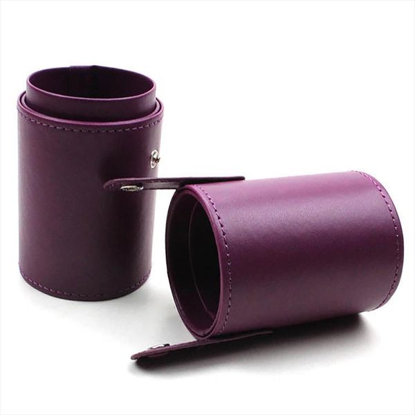 

1pcs makeup brush holder fashion pu convenient portable leather cosmetic brush cup pen container case tube storage box yl5