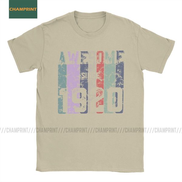 

мужчины t-shirt высокий с 1920 сумасшедший чистый хлопок тройники с коротким рукавом 100 лет 100-й день рождения подарок футболки одежда gif