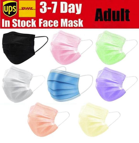 

Disposable Face Masks Black Pink White with Elastic Ear Loop 3-Layer Masks with Earloops for Salon Home Use Comfortable masks