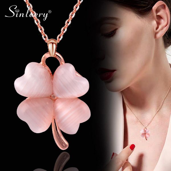 

sinleery pink white flower opal choker necklace rose gold silver color bijoux collier women jewelry gifts dropshipping xl076 ssb