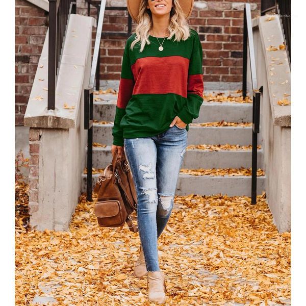 

loose designer womens tee fashion patchworklong sleeves tshirt casual womens, White