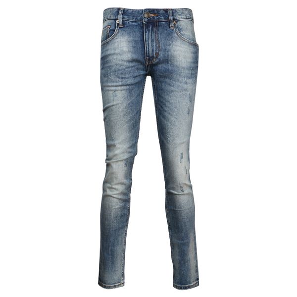 

pant for men slim fit bike jeans trousers hip hop cowboy for 2020 winter mens classical skinny pants cotton, Blue