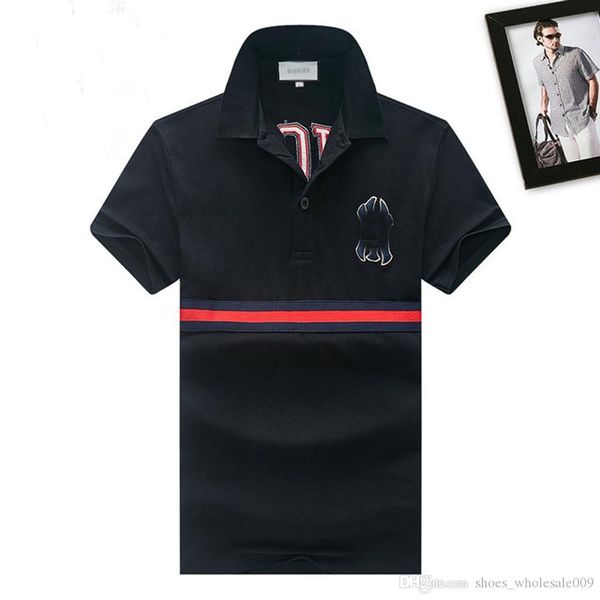 

wholesale 20fw luxury designer polo shirts men brand t shirts polos uomo herren embroidery monc gcds tee poloshirt designer clothes p101, White