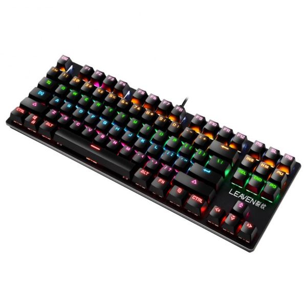 

punk mechanical keyboard 87 keys green axis gaming gamer mechanical office notebook professional keyboard teclado mecanico