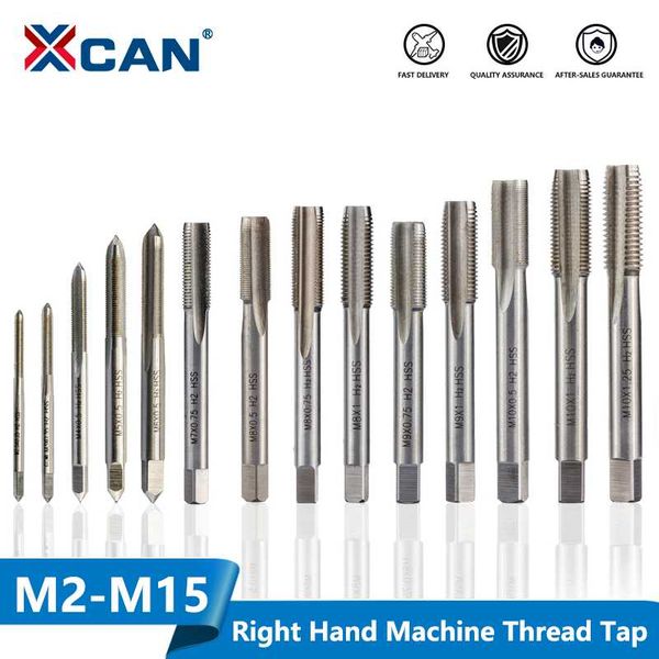 

xcan 1pc right hand thread tap hss machine plug tap metric screw drill thread tool m2 m2.5 m3 m4 m5 m6 m7 m8 m10 m12 m14 m15