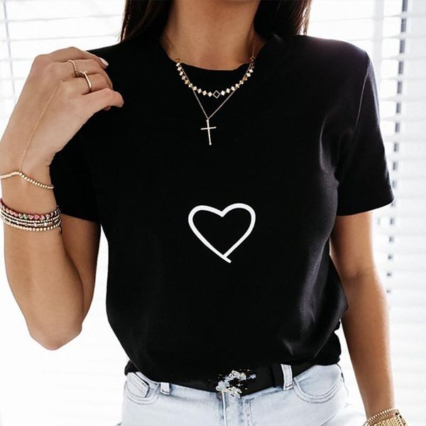 

tees fashion female clothing womens 2020 designer luxury tshirt summer short sleeve love print loose casual, White