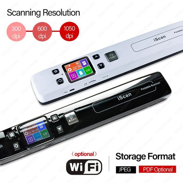 

scanners wireless wifi portable handheld document images scanner jpg/pdf usb a4 size paper reader high speed