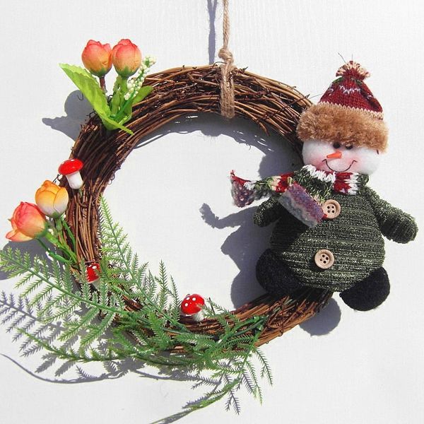 

rattan ring christmas decoration door hanging wreaths rattan ring diy pine nuts hanging decorations