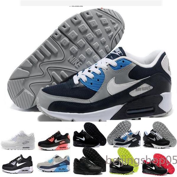 

wholesale 2020 air cushion 90 casual running shoes black white red 90 men women tn sneakers classic air90 trainer outdoor bj05