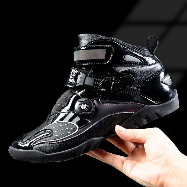

mj moto professional motorcycle boots men women racing motorbike boots botas street motorcycles moto riding shoes size 45 black