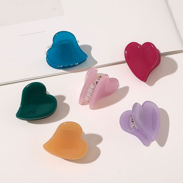 

cute mini hair geometric love heart hairpins for women girls acetate marble leopard hair clips barrettes accessories
