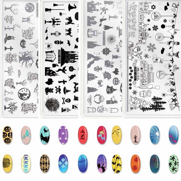 

nail art templates mafanails halloween&christmas stamping plates diy konad polish stencil image 6.2*12.5cm manicure template, White