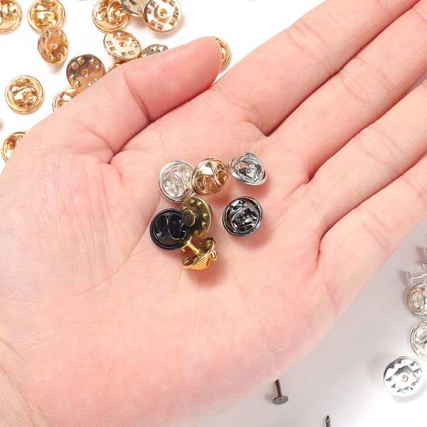 

50pcs/lot metal brooch pins back clasps nail tie tack lapel buckle button back caps for jewelry making findings diy accessories