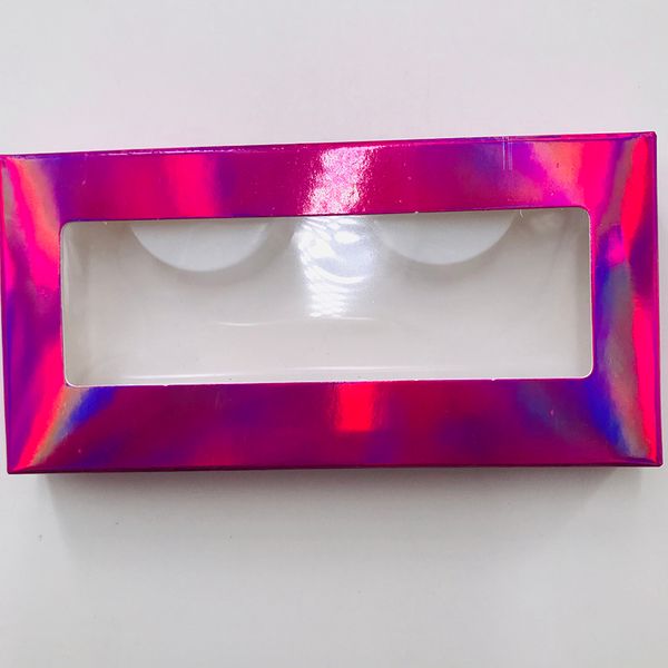 

pink holographic lashes box with eyelash tray 3d mink eyelashes boxes fake false eyelashes packaging case empty eyelash box