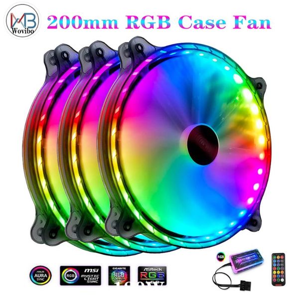 

fans & coolings high airflow 200mm pc case fan quiet cooling for computer 6pin mute pwm rgb led cooler adjustable radiator