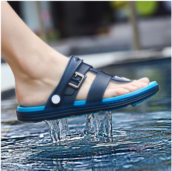 

plus size men sandals fashion men slipper summer beach sandals shoes open toe slides slippers sandalias hombre, Black
