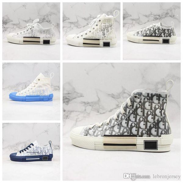 

20ss 19fw b23 oblique high low sneakers vintage platform obliques technical leather luxury mens shoes womens fashion trainers size 36-44