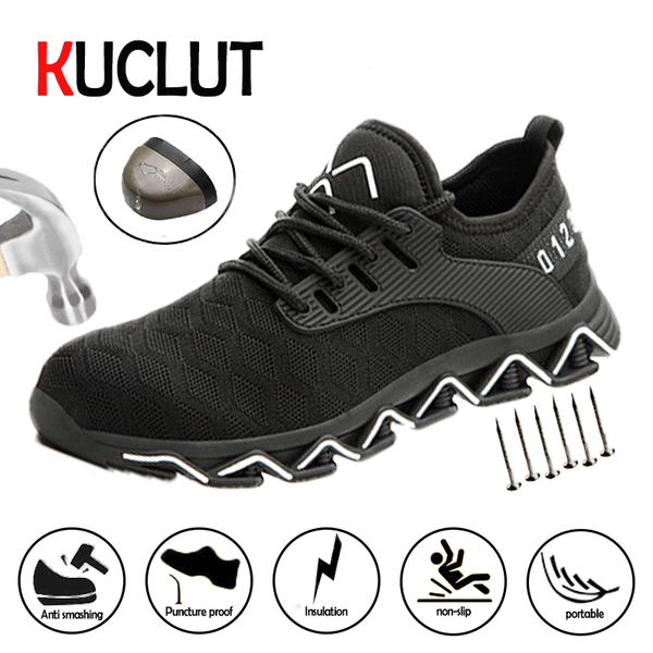 

обувь kuclut дышащего light упругих рабочая обувь стала toe stab вби безопасности мужского износостойкого изолирующей, Black