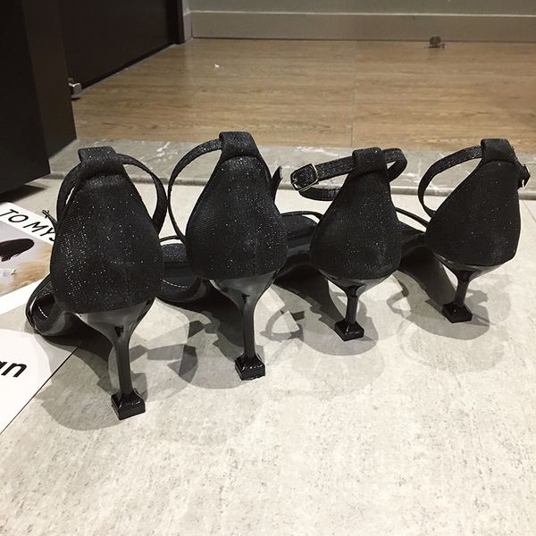 

summer new korean fashion all-match high heels, Black