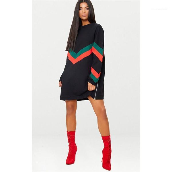 

club hoddies casual autumn panelled tees fashion long sleeve with zipper womens slim night, Black