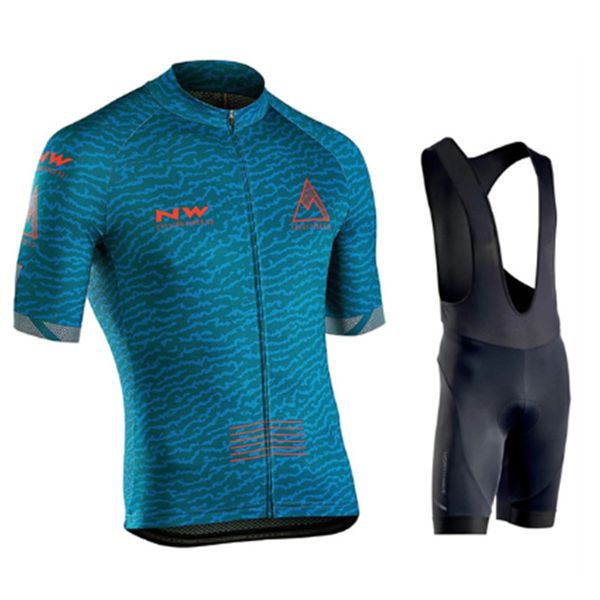 

northwave 2020 men's short sleeve triathlon cycling clothing breathable summer cycling set mtb ropa ciclismo hombre kit, Black;blue