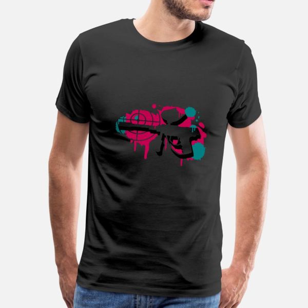 

a paintball gun with a crosshair as a graffiti t shirt men customized cotton size s-3xl clothes fitness humor spring autumn family shirt