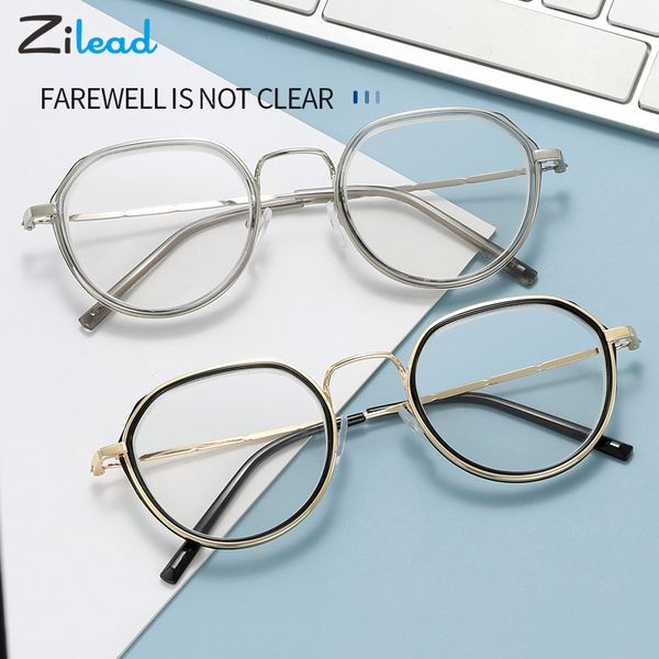 

zilead myopia glasses metal irregular framework fashion retro comfortable silicone bazoo holds -1.0-1.5-2.0-2.5-3.0-3.5, White;black