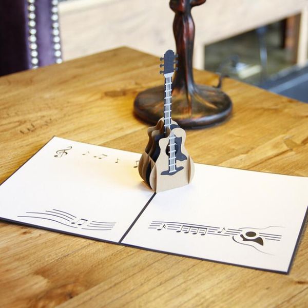 

festival supplies greeting cards invitation paper up 3d guitar for birthday wedding party gift craft diy favor box