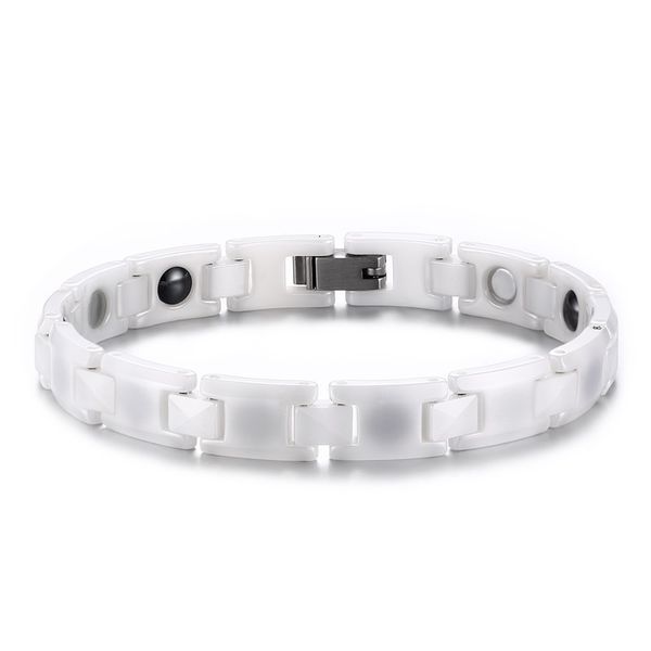 

wholesale white ceramic magnetic bracelet for women stainless steel jewelry, Black