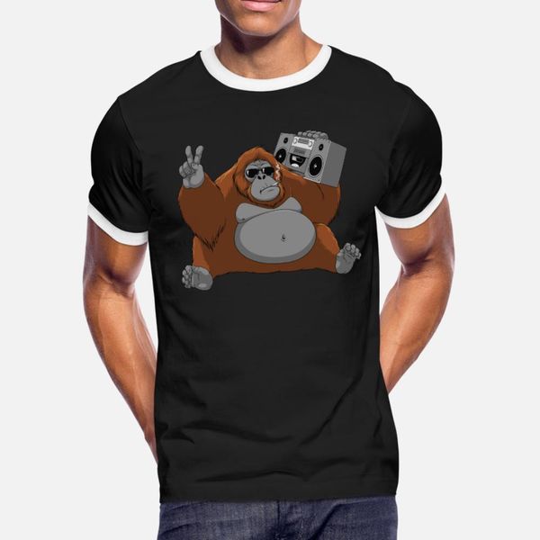 

orangutan tape monkey music animal wildlife t shirt men printing tee shirt s-xxxl trend graphic basic spring pictures shirt
