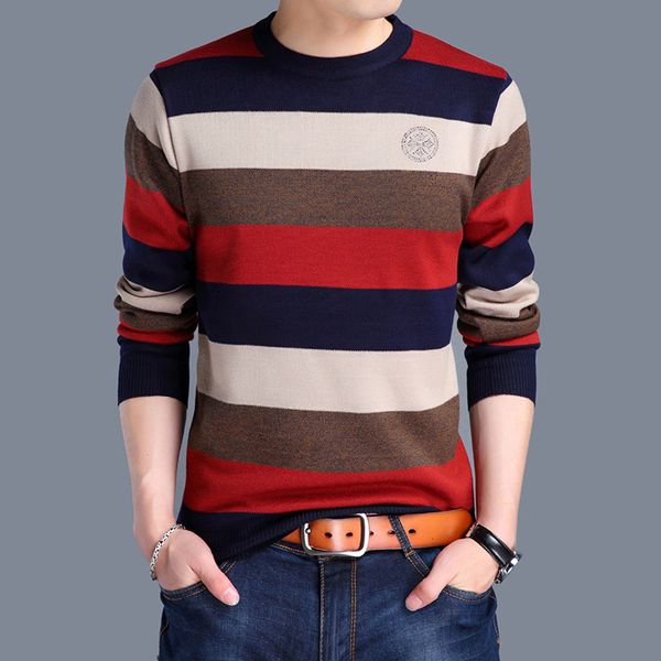 

winter sweater pullover men 2020 male brand casual slim warm knitted striped sweater men pullover wool sweaters and pullove, White;black