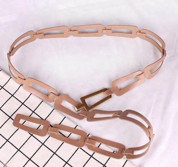 

twotwinstyle elegant hollow out women belt patchwork pu leather hit color asymmertical waist seal female novelty 2020 spring01, Black;brown