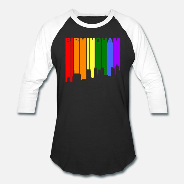 

birmingham alabama gay pride rainbow skyline t shirt men character short sleeve s-3xl pattern fitness fashion summer style kawaii shirt