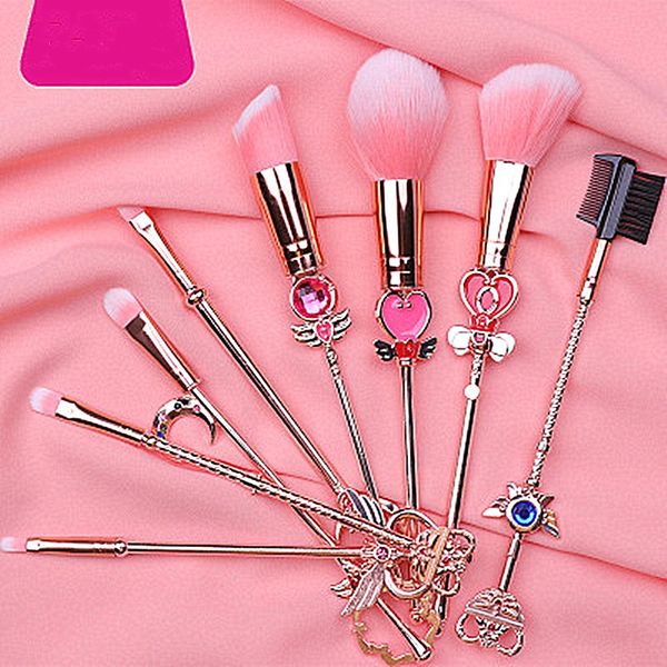 

New 8 makeup brush set magic sakura eye shadow brush beauty makeup birthday gift metal brushes