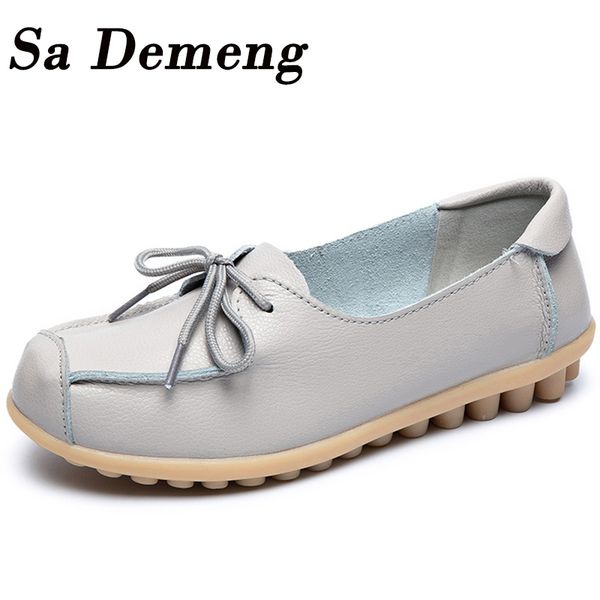 

sa demeng flat женская обувь лоферы для женщин подлинная кожа бездельников flats ladies мокасин sapato feminino, Black