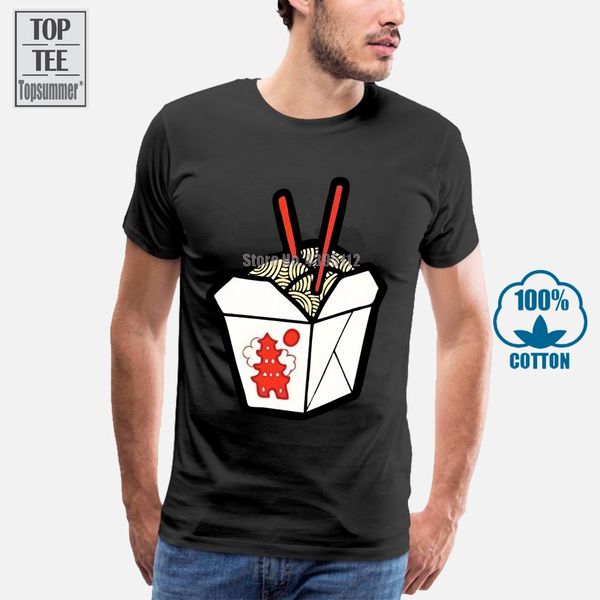 

funny tee shirt hipster summer popular take out chinese noodles chopsticks box men t shirt short sleeve round neck