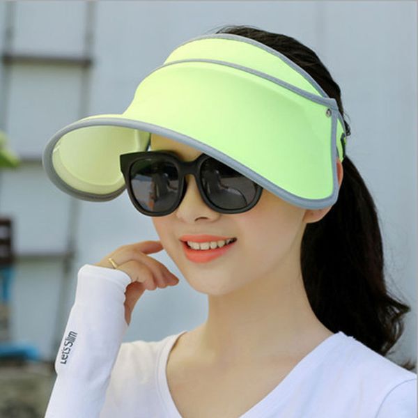 

summer women men sun hat candy color sunshade hat visor caps bicycle sunhat wholesale, Blue;gray